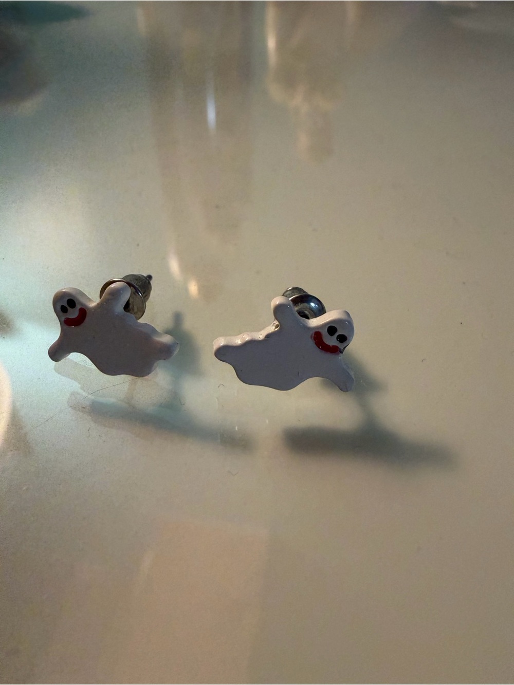 Cute Ghost Stud Earrings - White
